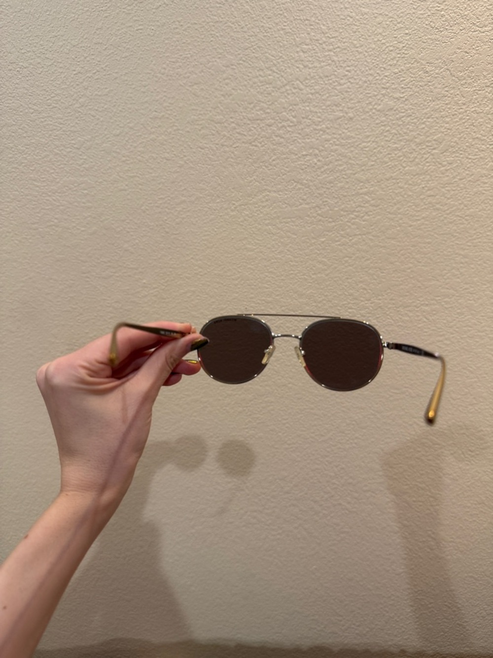 Michael Kors Gold Aviator Sunglasses with Red Lenses - Picture 2 of 5